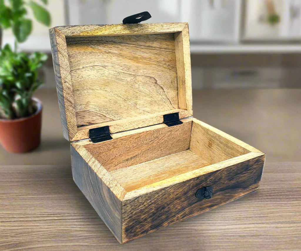 Trunk andTranquility Wooden Keepsake Box (7" x 7")