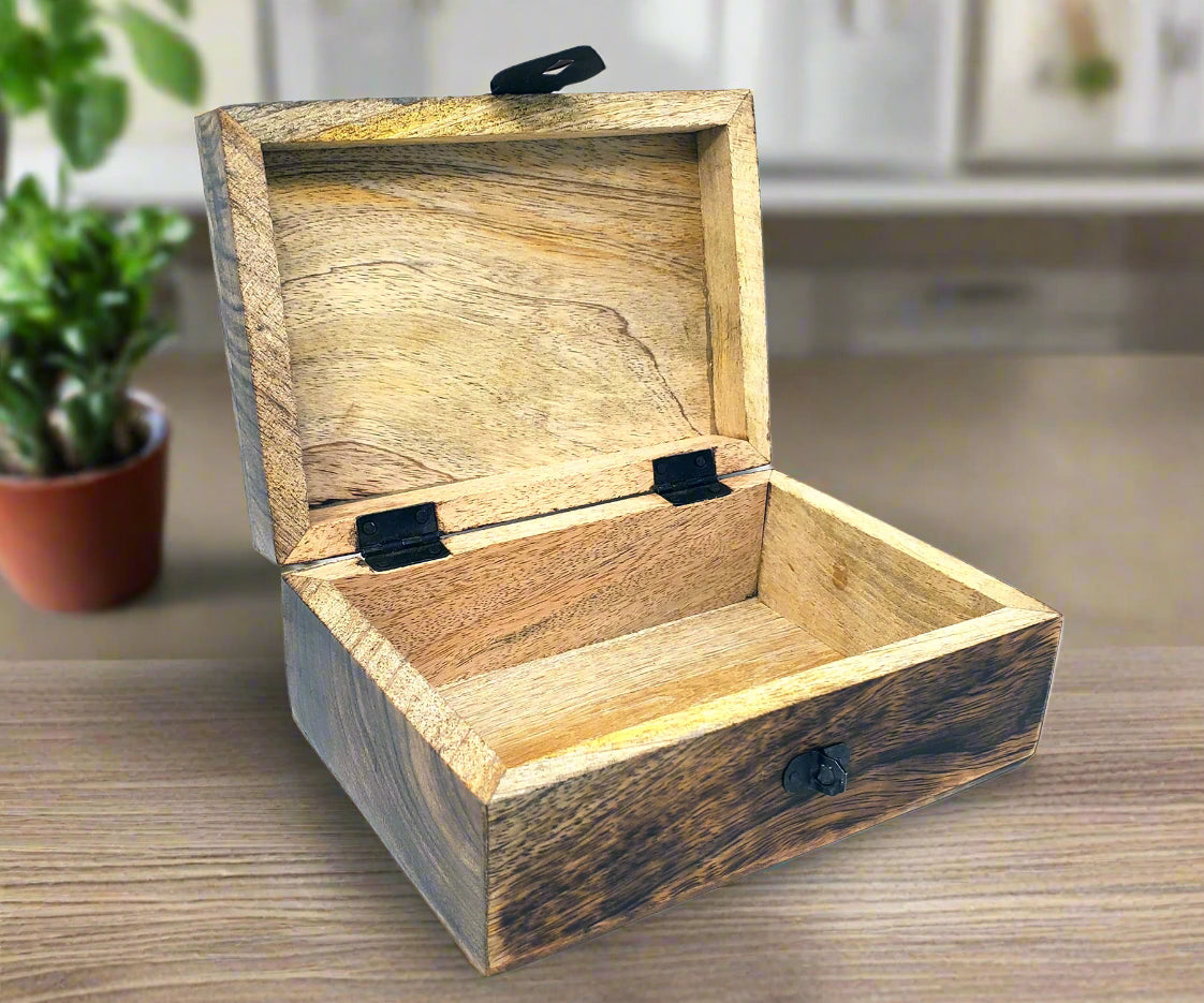 Trunk andTranquility Wooden Keepsake Box (7" x 7")