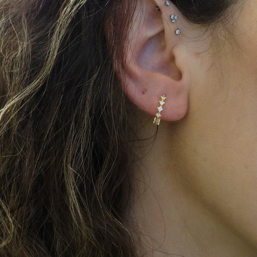 Kelly Huggies- White Zirconia