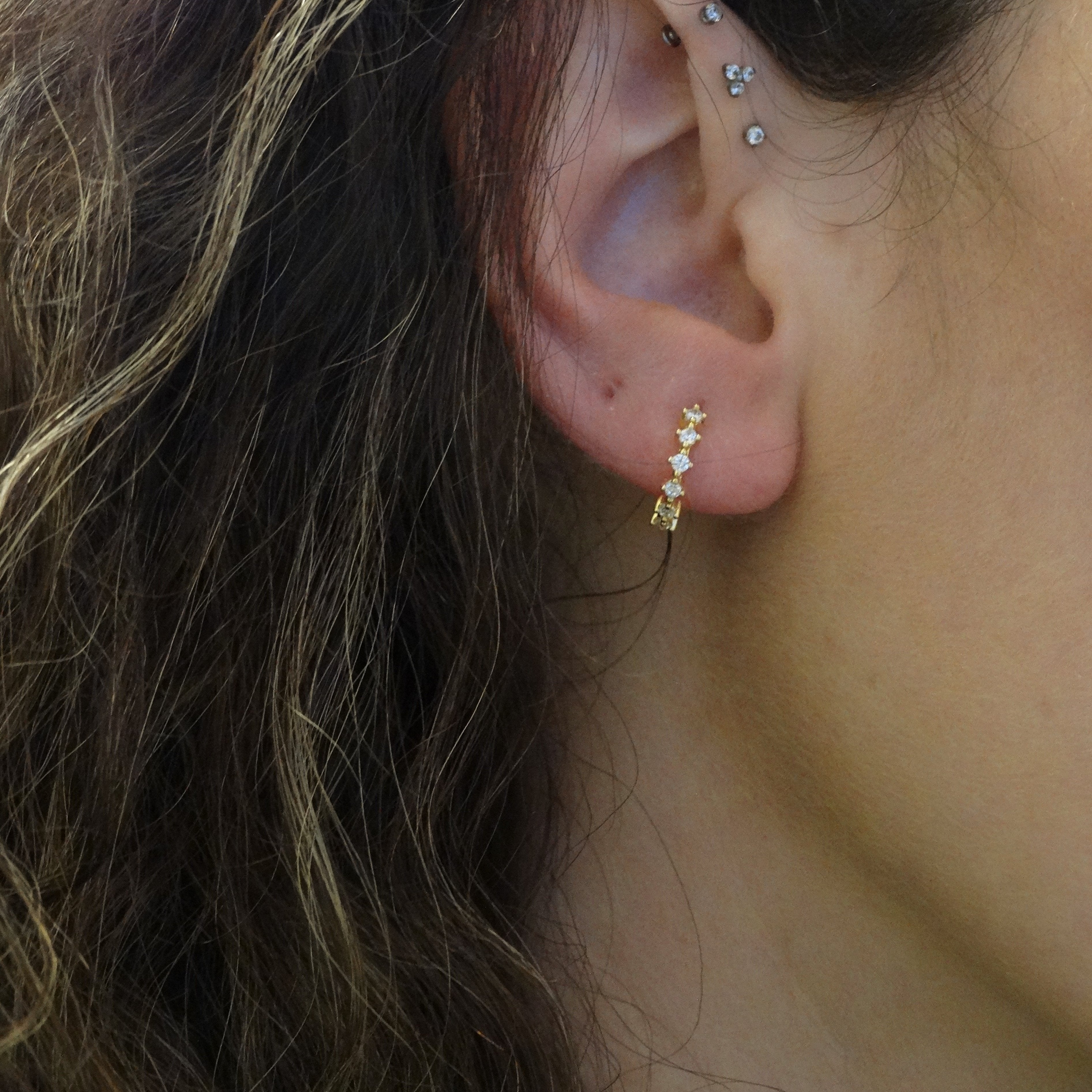 Kelly Huggies- White Zirconia